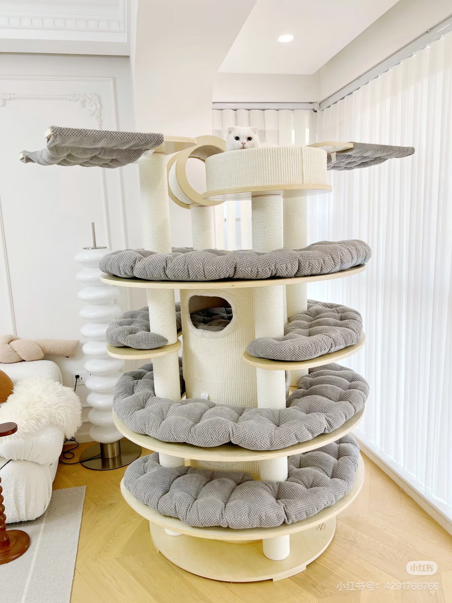 Honeypot Cat-Solid Wood Castle Tree Seriese:Giant192cm[蜜罐猫-城堡系列实木猫树:特大192cm] image 5