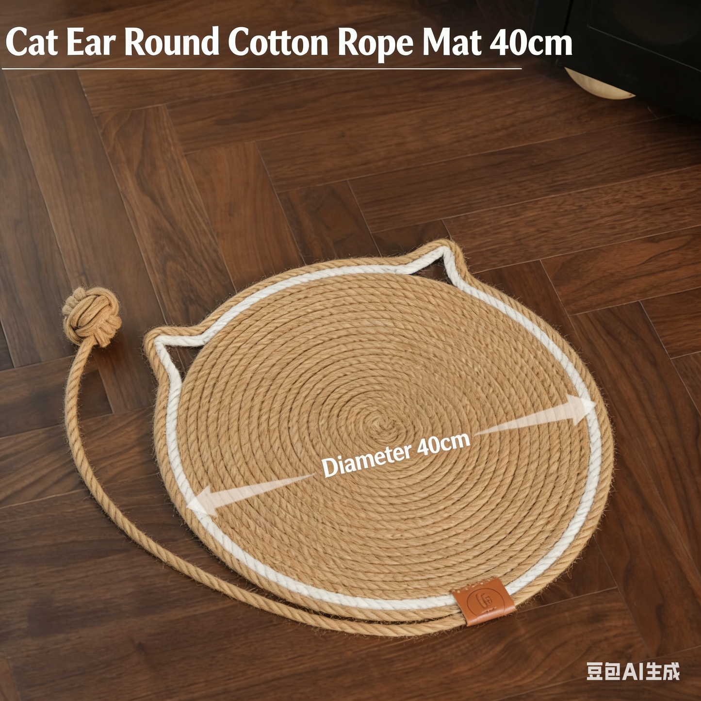 Cat-Shape Round Cotton Rope Pad[猫耳圆形棉绳垫-3色