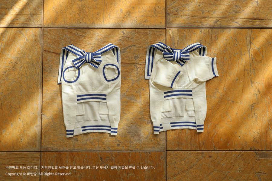Ba&ttang-Marine Sailor Knit Pullover: ivory/blue[Ba&ttang-水手服小毛衣:蓝色] image 11