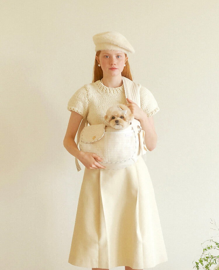 Seoru-Classic shell pet bag: M beige) [Seoru-经典SlingBag单肩包:M号米白] image 1