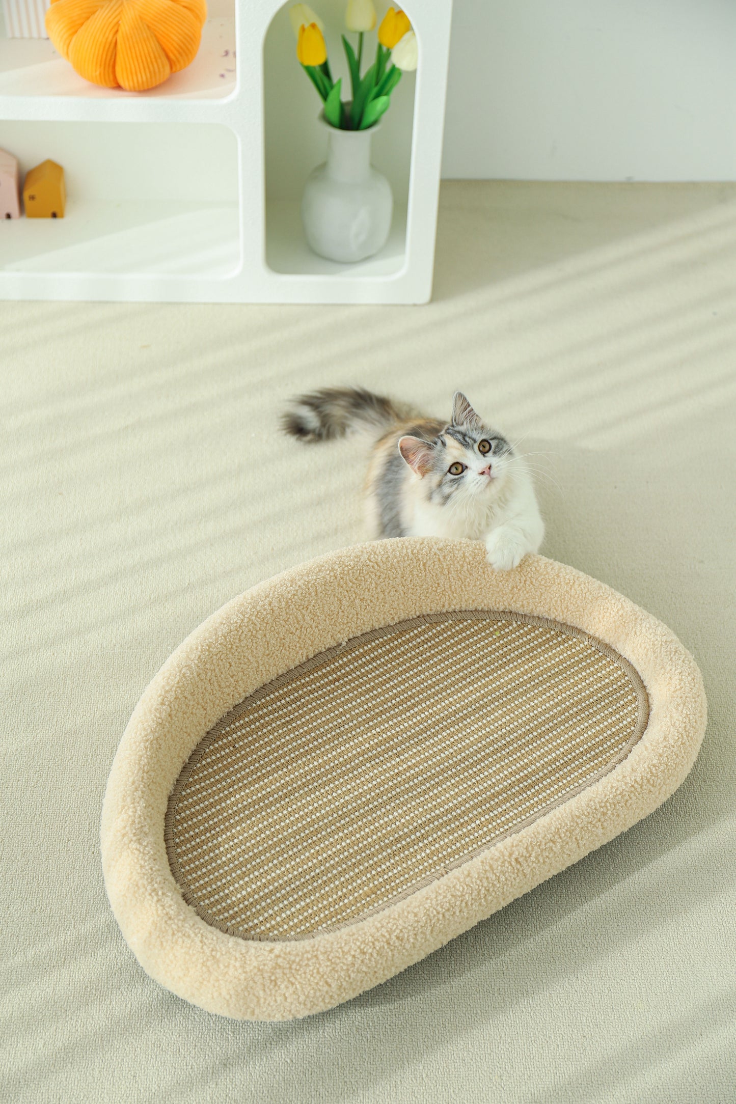 HOT RETURNED-Big Sofa Sisal Scratcher-2Colours[极简剑麻垫沙发-2种颜色]