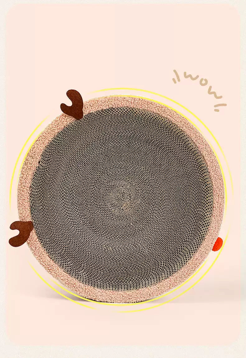 Reindeer Cat Scratcher Board-41cm[驯鹿圆形瓦楞纸猫猫抓板系列-41cm]