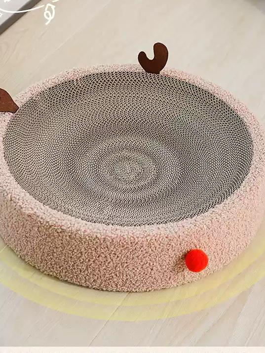 Reindeer Cat Scratcher Board-41cm[驯鹿圆形瓦楞纸猫猫抓板系列-41cm]