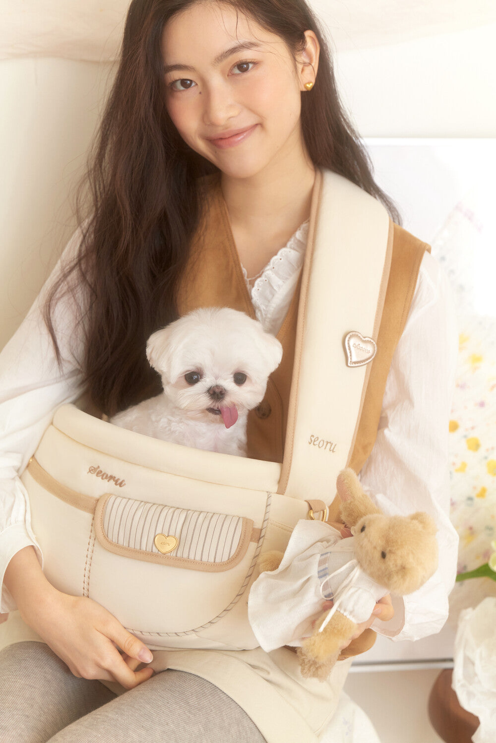 Seoru-Soft Valentine Bag: Sand Beige[Seoru-Valentine系列宠物挎包:沙米色] image 7