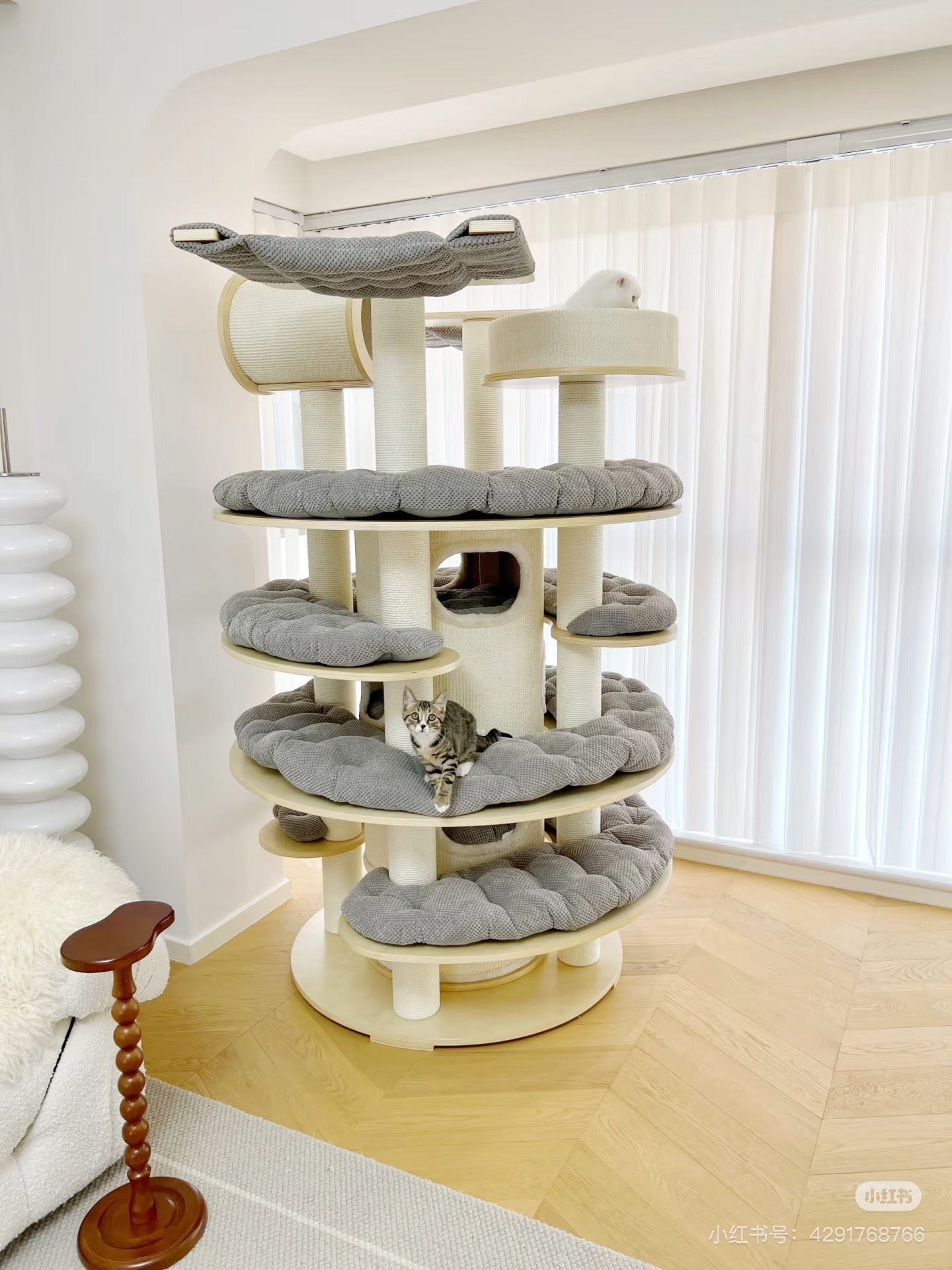 Honeypot Cat-Solid Wood Castle Tree Seriese:Giant192cm[蜜罐猫-城堡系列实木猫树:特大192cm] image 6