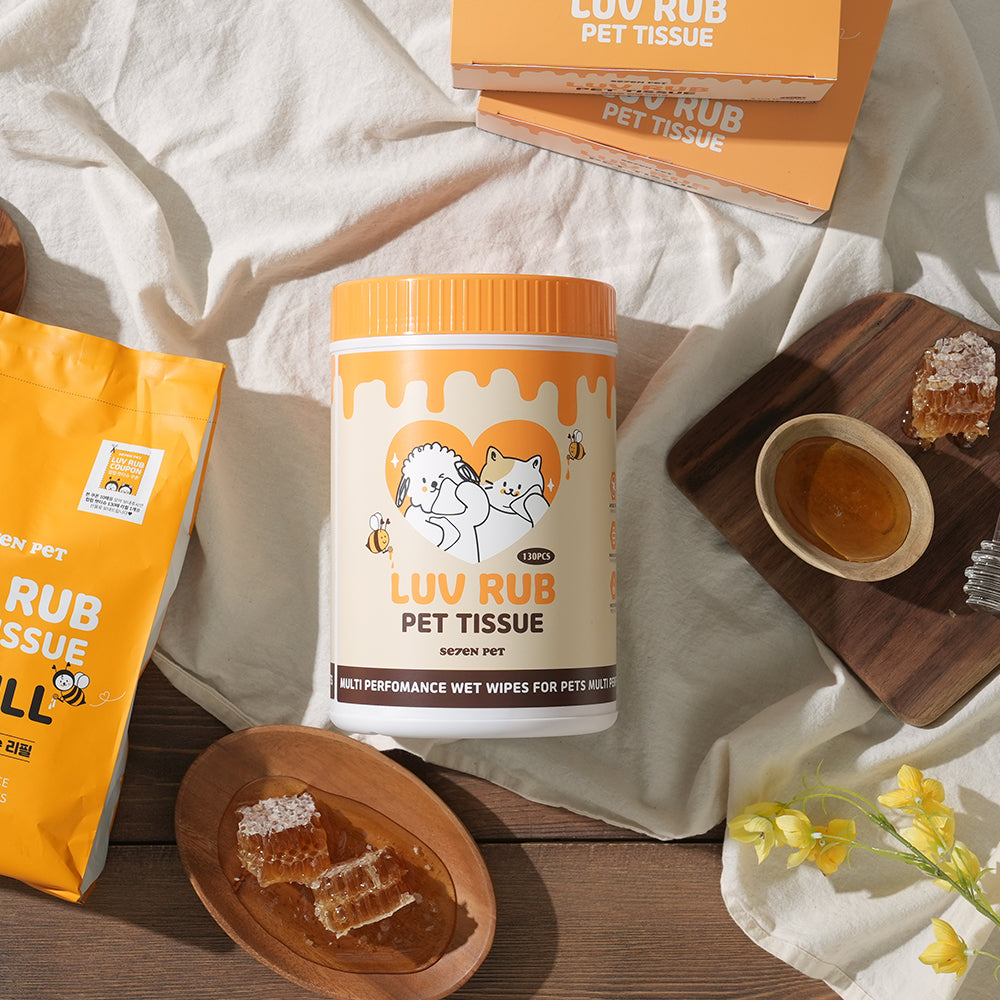 韩国SEVEN PET 蜂蜜养护配方宠物全身湿巾大桶装130抽(替换装可选） image 4