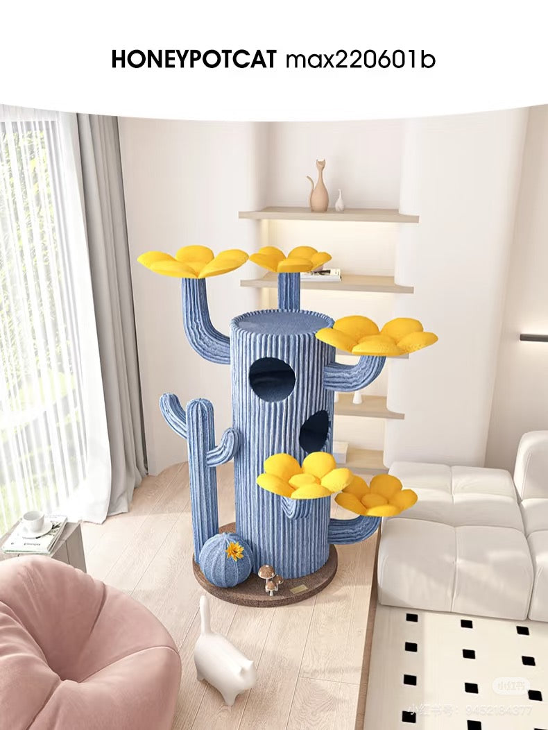 Honeypot-Cat Cactus Series Tree:TALL162cm/Green[蜜罐猫-仙人掌系列猫爬架:大仙人掌162cm/绿色] image 1