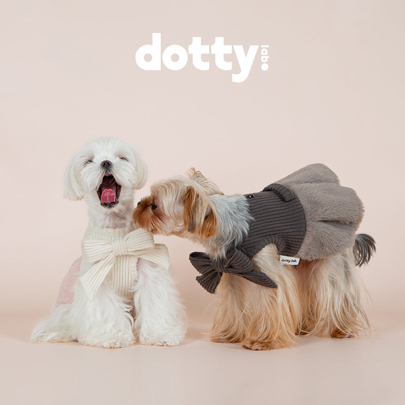 Dotty LabKnitted patchwork faux fur dress image 0