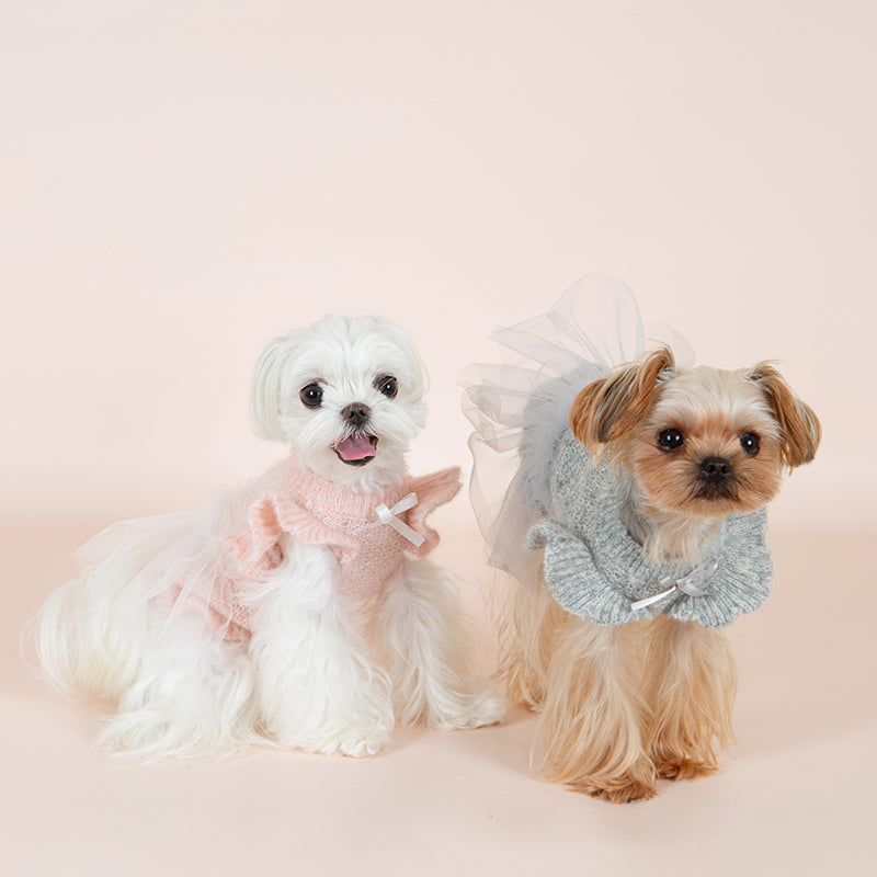 Dotty Lab Lotus leaf sleeve puff sweater image 4