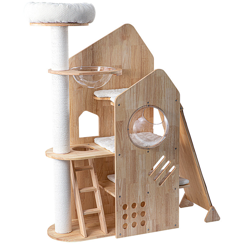 MiaoZuo Naughty Castle Cat Tree[喵佐-淘气城堡实木猫树] image 4