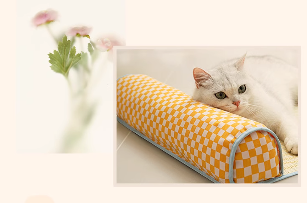 Yellow Checkered Cooling Pet Bed [黄格格凉席猫床] image 5