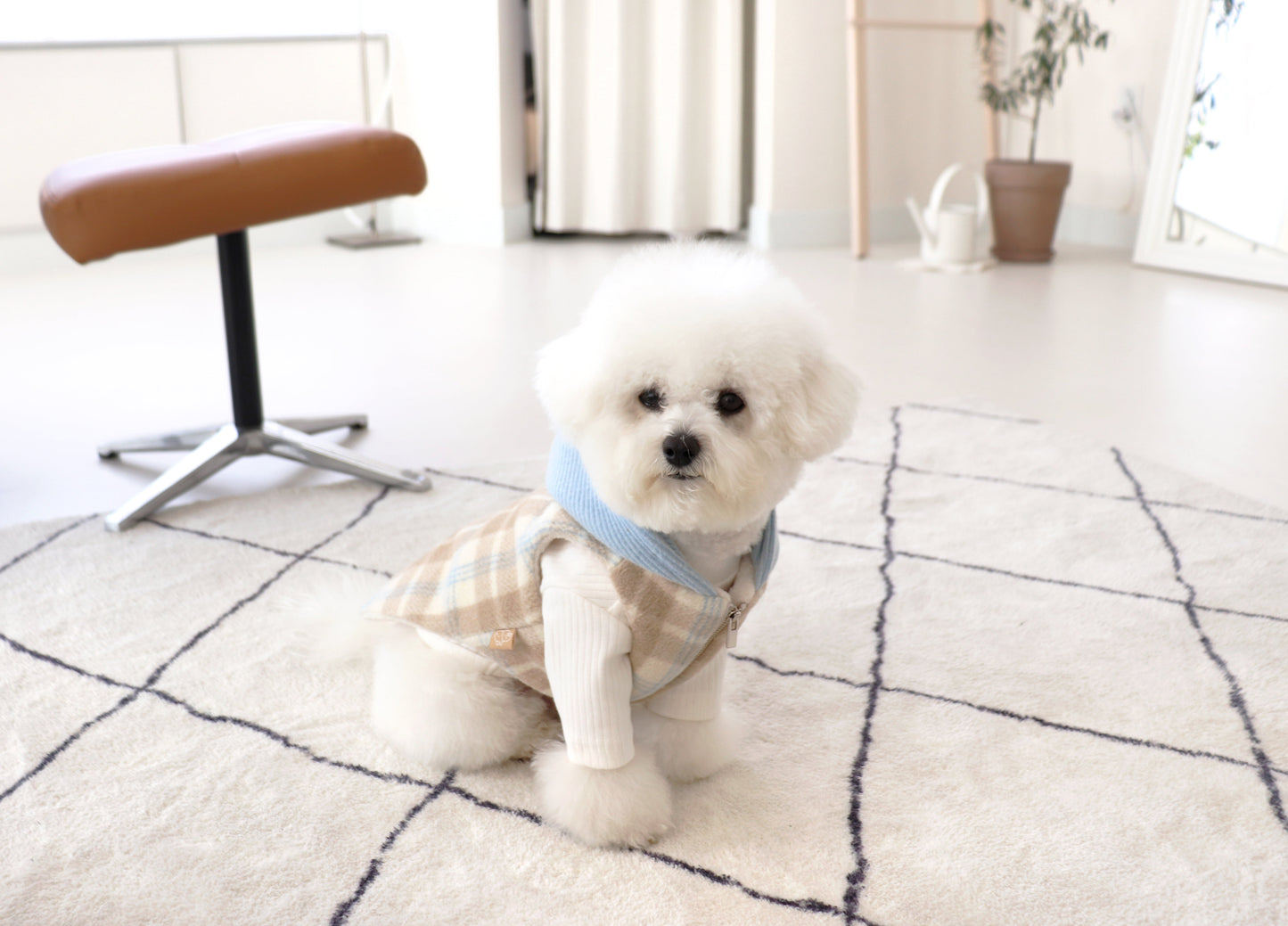 Durang Rurang Hoody Coat[韩国Durang Rurang蓝色帽子格子外套] image 4