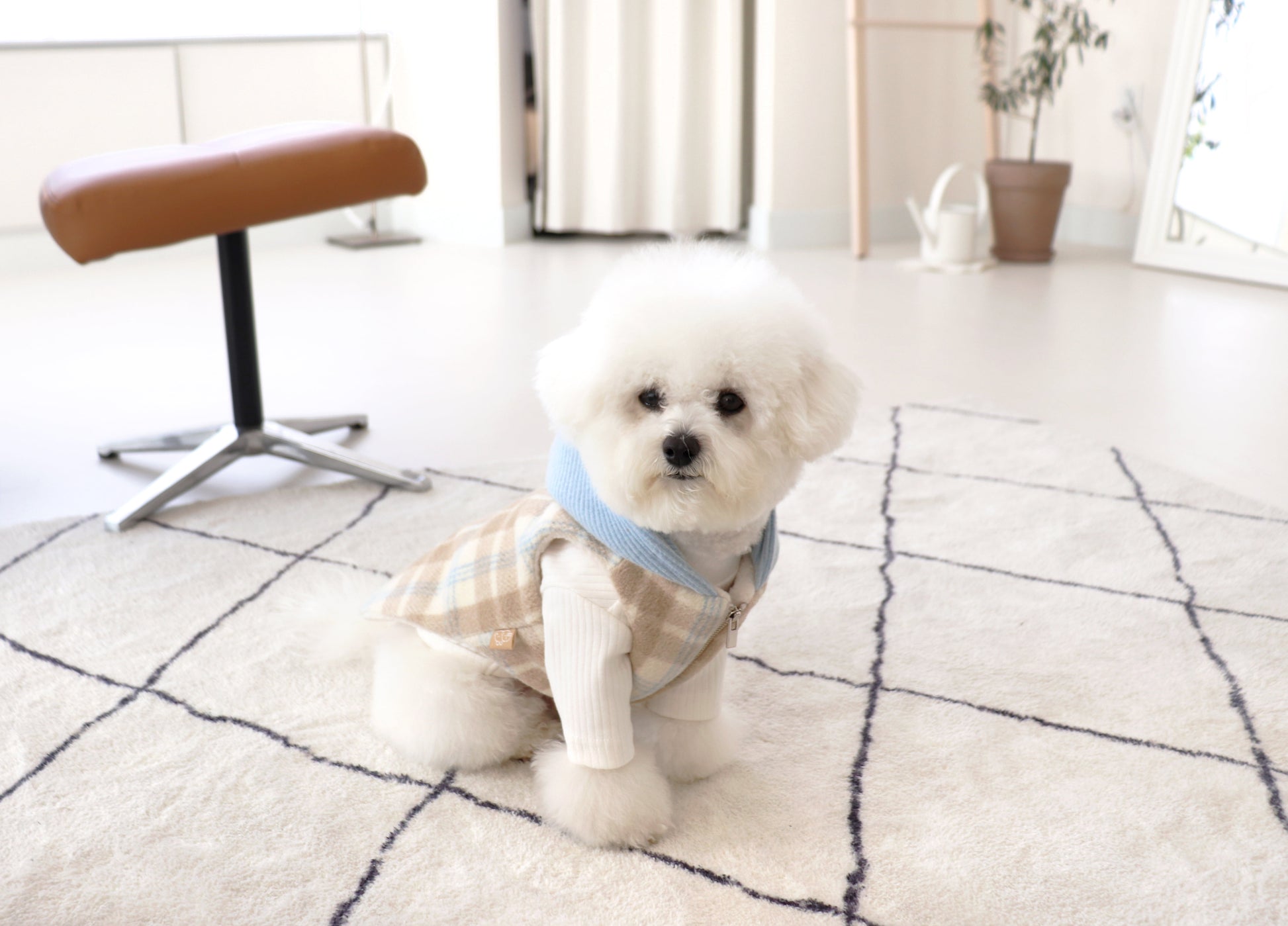 Durang Rurang Hoody Coat[韩国Durang Rurang蓝色帽子格子外套] image 4