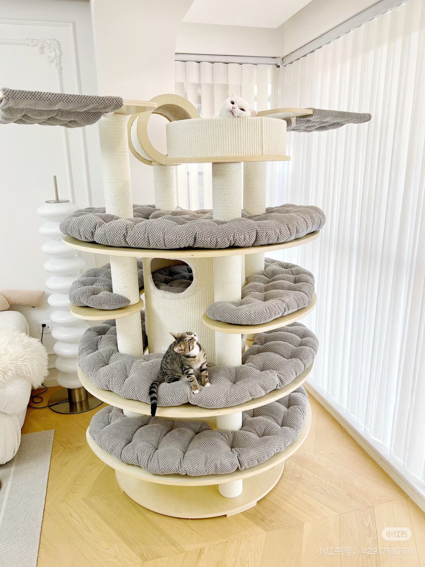 Honeypot Cat-Solid Wood Castle Tree Seriese:Giant192cm[蜜罐猫-城堡系列实木猫树:特大192cm] image 3