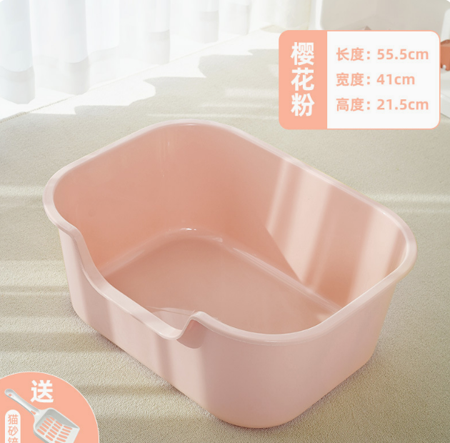 Big Strong Open Cat Litter Box-3 Colours-56x41x22cm[大号敞口猫砂盆-3种颜色-56x41x22cm] image 13