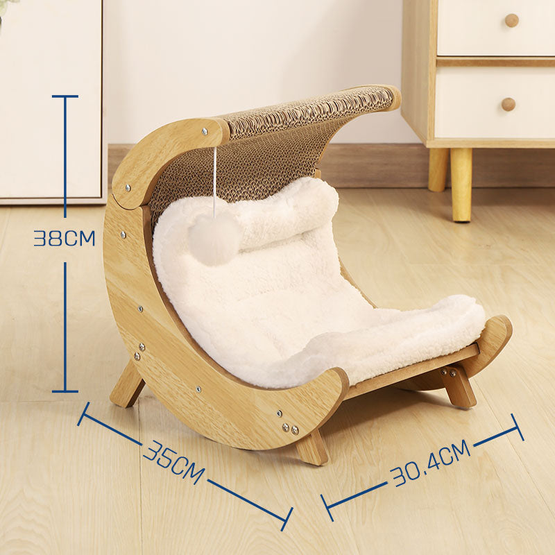 Comfort Moon Bed-Wood + Scratcher-35cmBallNotIncluded[半圆形实木月亮床35cm不含球] image 2