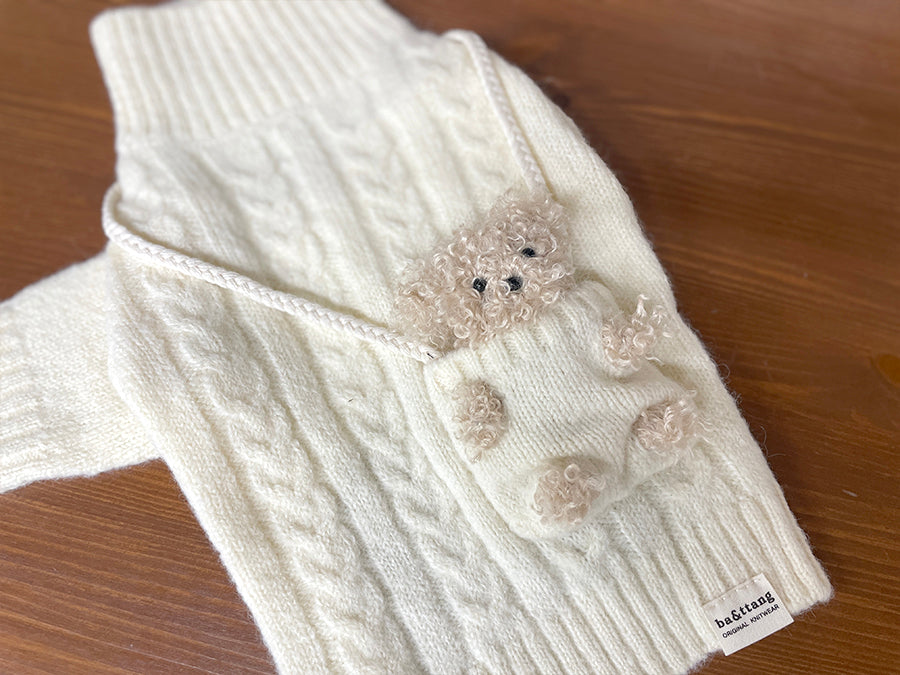 Ba&ttang-Pocket Toy Knit Pullover:BearToyOptional[Ba&ttang-高领套头小毛衣:玩具熊选配] image 2