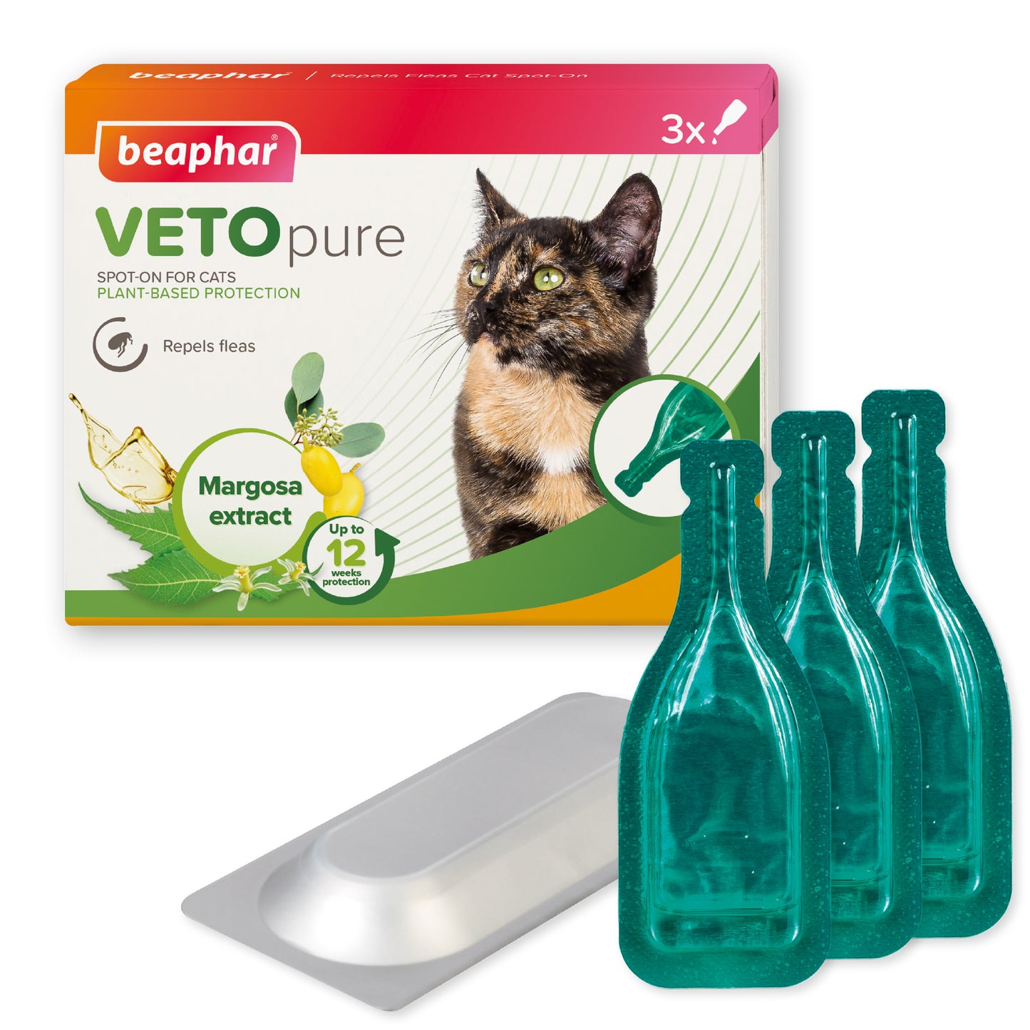 Beaphar VETOpure Plant-Based Flea Protection-3Pipettes[VETO自然植物配方体外防虫药-3支] image 2