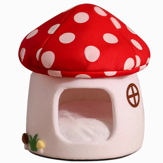 Red Mushroom Fabric Cat Bed [红伞伞布艺猫窝] image 4