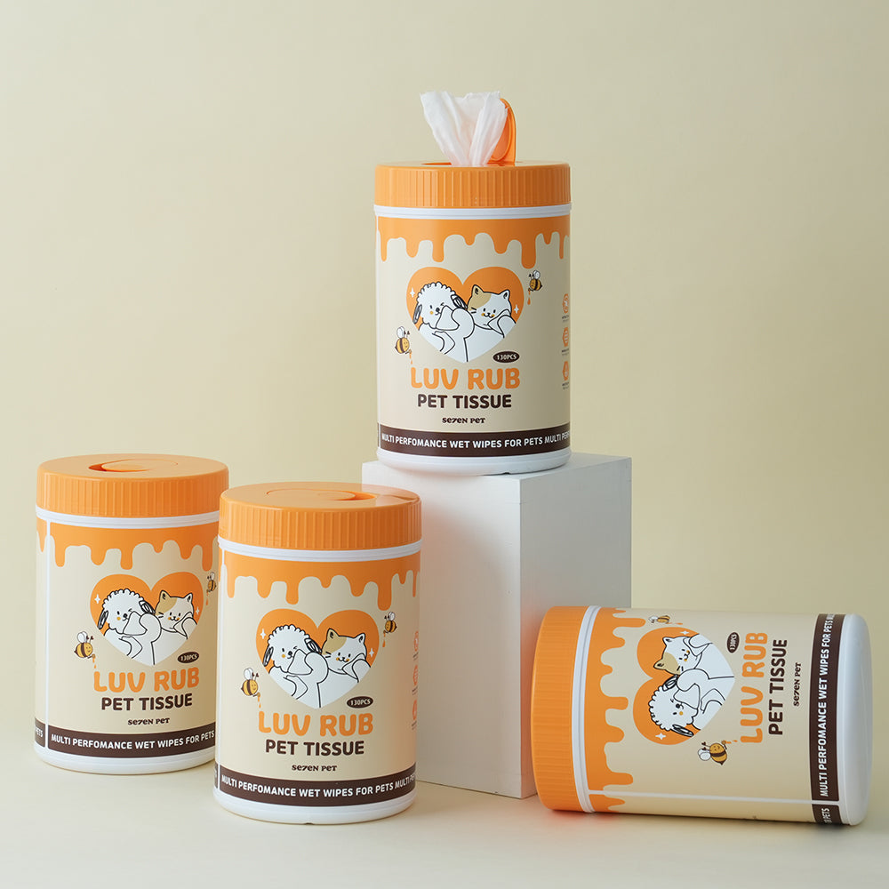 韩国SEVEN PET 蜂蜜养护配方宠物全身湿巾大桶装130抽(替换装可选） image 5