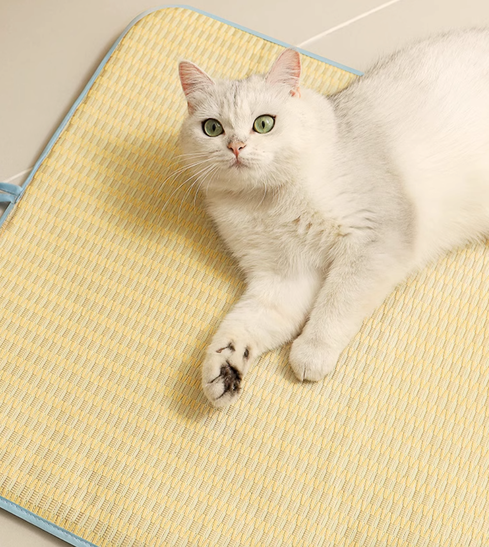 Yellow Checkered Cooling Pet Bed [黄格格凉席猫床] image 3