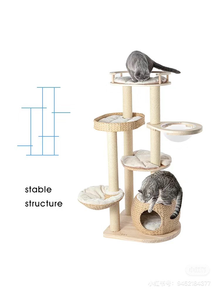 Honeypot Cat-Handmade Rattan Cat Tree Collection:3Sizes[蜜罐猫-手工藤编爬架系列:3种] image 5