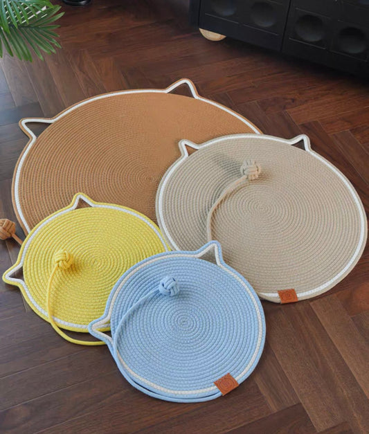 Cat-Shape Round Cotton Rope Pad[猫耳圆形棉绳垫-3色