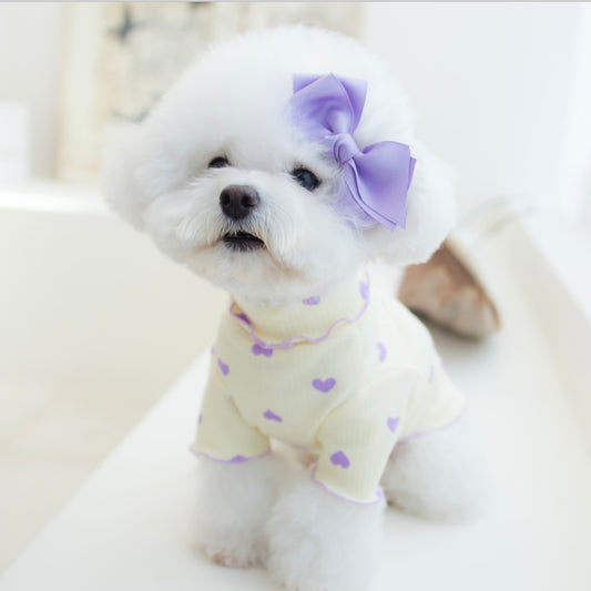 CocoChien Purple Heart Blouse[韩国CocoChien可爱弹力修身居家针织衫] image 0