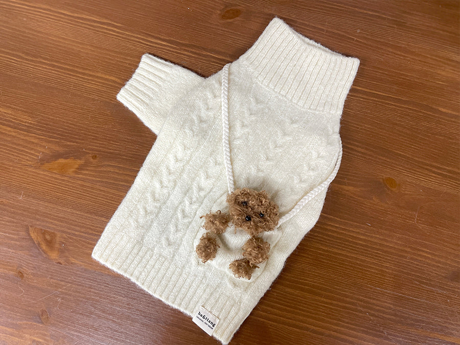 Ba&ttang-Pocket Toy Knit Pullover:BearToyOptional[Ba&ttang-高领套头小毛衣:玩具熊选配] image 3