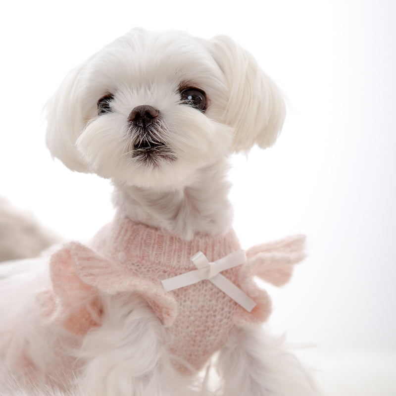 Dotty Lab Lotus leaf sleeve puff sweater image 1