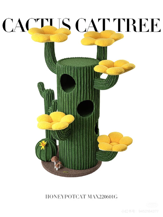 Honeypot-Cat Cactus Series Tree:TALL162cm/Green[蜜罐猫-仙人掌系列猫爬架:大仙人掌162cm/绿色] image 0