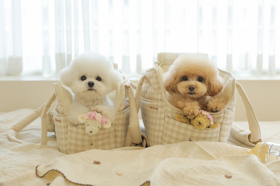 Ba&ttang-Linen Checkered Two-in-One Shoulder Bag[Ba&ttang-格纹双用肩包] image 3