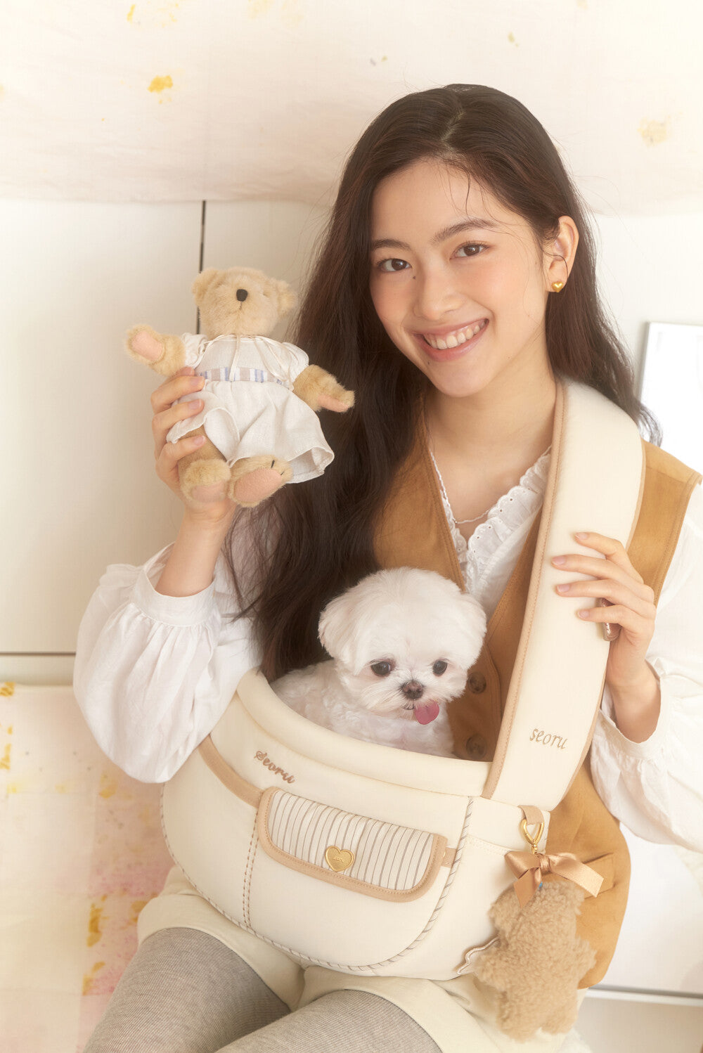 Seoru-Soft Valentine Bag: Sand Beige[Seoru-Valentine系列宠物挎包:沙米色] image 10