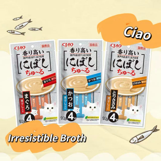 NEW!CIAO Irresistible Broth:3Flavors[NEW!CIAO-高香煮干汁猫条:3种口味] image 0